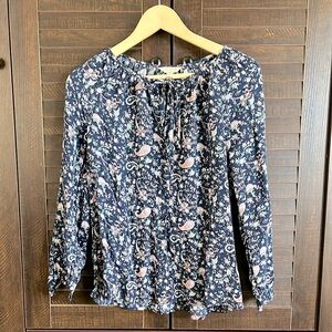 Lucky Brand Floral Navy Blouse